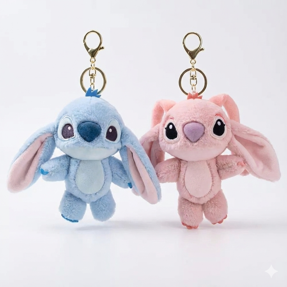 Stitch Angel Plush Keychain – Cute Stuffed Cartoon Doll Bag Charm & Kids Birthday Gift