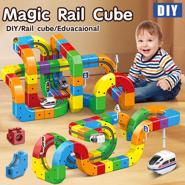Rainbow Magnetic Train Track Builder Set