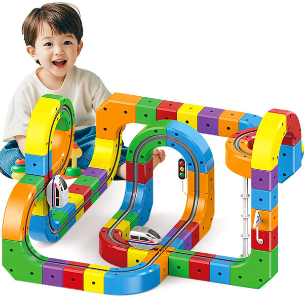 Rainbow Magnetic Train Track Builder Set