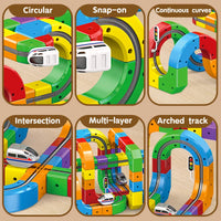 Rainbow Magnetic Train Track Builder Set