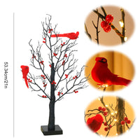 Vintage Glowing Tree with Cardinals